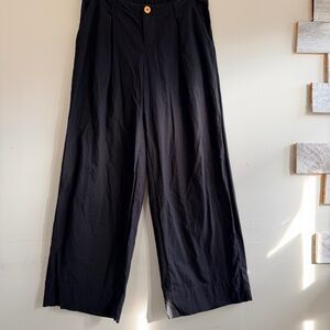 Free People Women’s Charcoal Wide-Leg Pants Size S